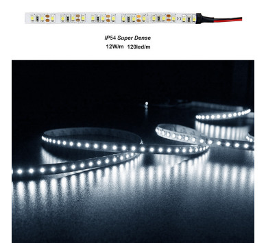 ΤΑΙΝΙΑ LED 5m 12VDC 14,4W/m 2835 120LED/m ΨΥΧΡΟ 6500K IP54
