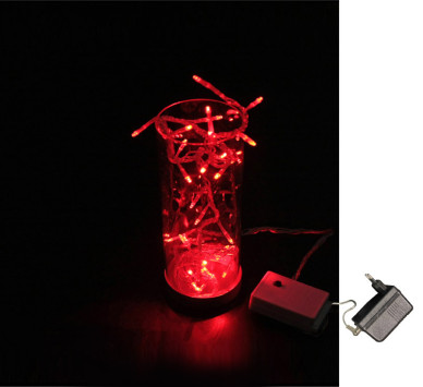 ΓΥΑΛΙΝΟ ΒΑΖΟ 32LED ΚΟΚΚΙΝΑ 24V ΜΕ ΠΡΟΓΡΑΜΜΑ