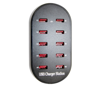 ΦΟΡΤΙΣΤΗΣ ΜΕ ΕΙΣΟΔΟ 230V ΕΞΟΔΟ 5VDC ME 10ΘΥΡΕΣ USB