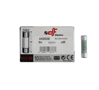 ΦΥΣΙΓΓΙΑ ΚΥΛΙΝΔΡΙΚΑ 10x38mm 6Α aM DF