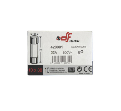 ΦΥΣΙΓΓΙΑ ΚΥΛΙΝΔΡΙΚΑ 10x38mm 32Α Gg DF