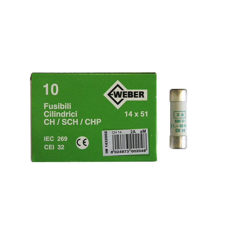 ΦΥΣΙΓΓΙΑ ΚΥΛΙΝΔΡΙΚΑ 14x51mm 2Α aM Weber