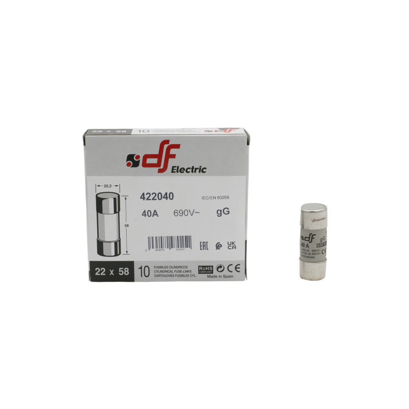ΦΥΣΙΓΓΙΑ ΚΥΛΙΝΔΡΙΚΑ 22x58mm 40Α Gg DF