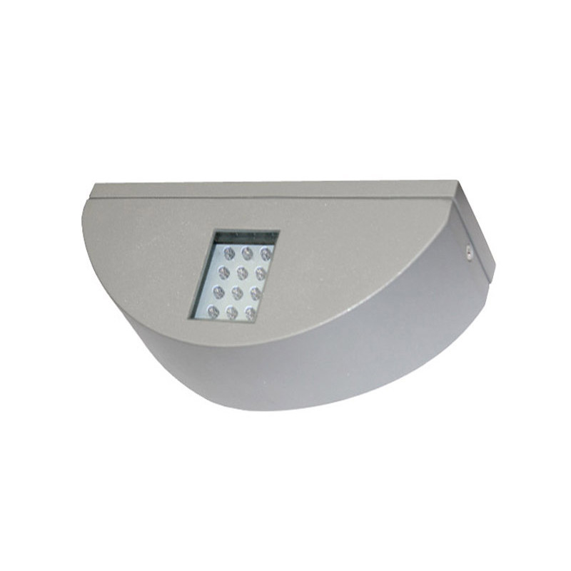LED ΦΩΤΙΣΤΙΚΟ ΔΙΠΛΟ ΗΜΙΚΥΚΛΙΟ ΕΠΙΤΟΙΧΟ ΑΛΟΥΜΙΝΙΟΥ 3.3W ΜΠΛΕ ΓΚΡΙ