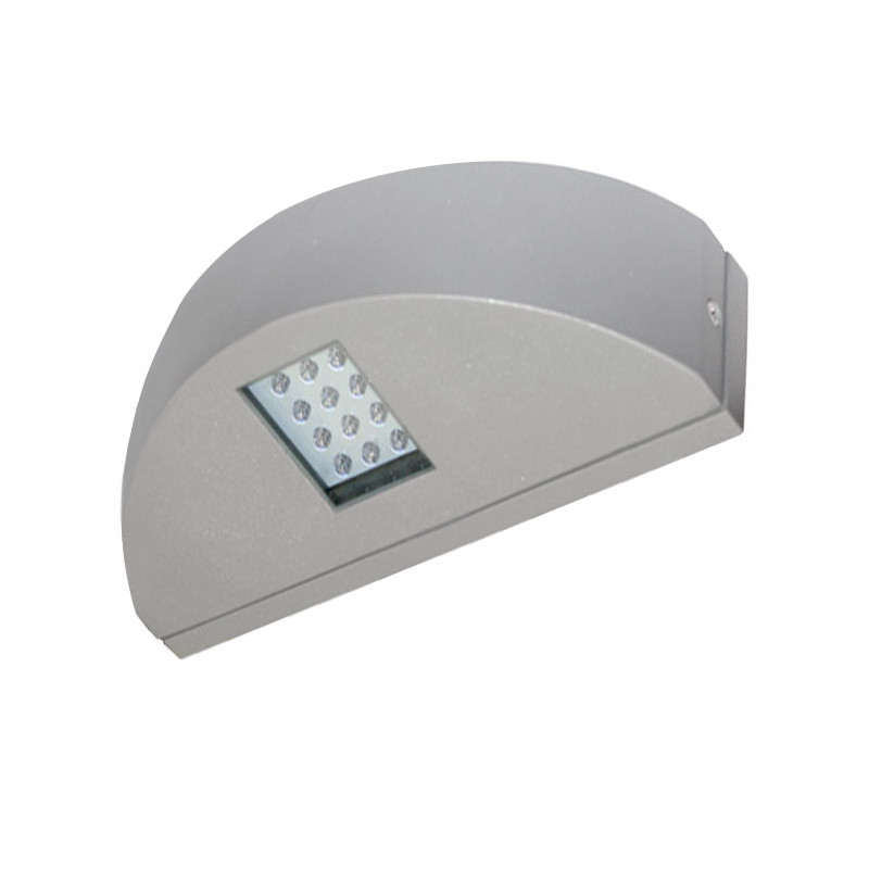 LED ΦΩΤΙΣΤΙΚΟ ΜΟΝΟ ΗΜΙΚΥΚΛΙΟ ΕΠΙΤΟΙΧΟ ΑΛΟΥΜΙΝΙΟΥ 1.6W ΘΕΡΜΟ ΓΚΡΙ