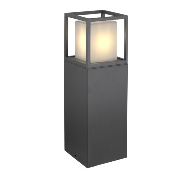 ΚΟΛΩΝΑ ΑΛΟΥΜΙΝΙΟΥ ΤΕΤΡΑΓΩΝΗ D150X150mm h50cm ΝΤΟΥΙ Ε27 ΓΡΑΦΙΤΗΣ