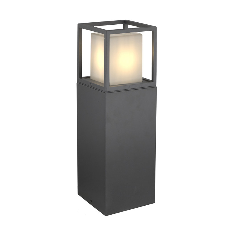 ΚΟΛΩΝΑ ΑΛΟΥΜΙΝΙΟΥ ΤΕΤΡΑΓΩΝΗ D150X150mm h50cm ΝΤΟΥΙ Ε27 ΓΡΑΦΙΤΗΣ