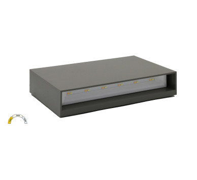 LED ΦΩΤΙΣΤΙΚΟ PC ΟΡΘΟΓΩΝΙΟ ΔΙΠΛΗΣ ΚΑΤΕΥΘΥΝΣΗΣ 12W CCT IP65 ΓΚΡΙ