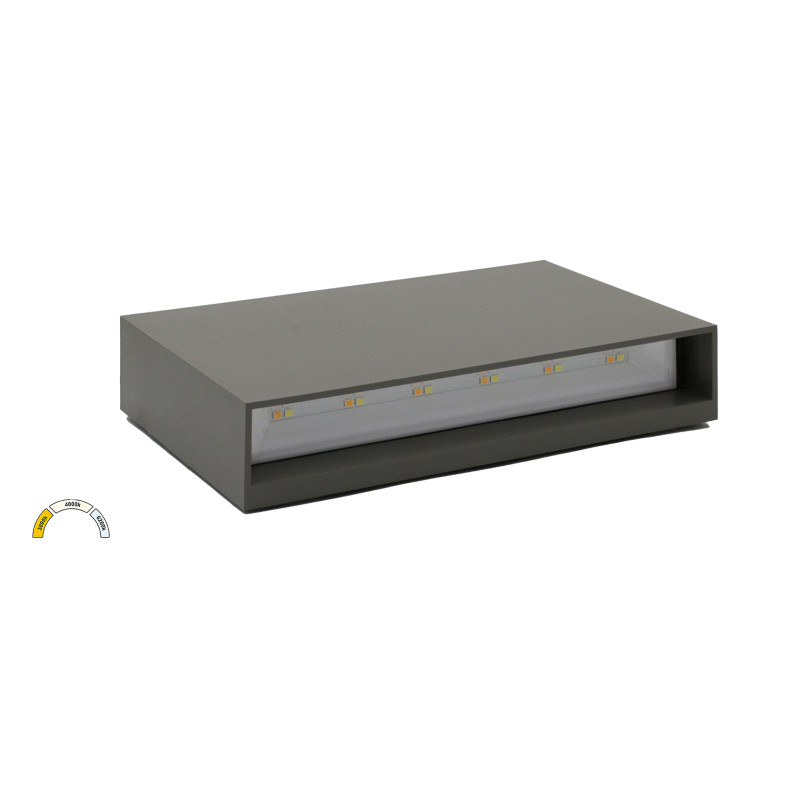 LED ΦΩΤΙΣΤΙΚΟ PC ΟΡΘΟΓΩΝΙΟ ΔΙΠΛΗΣ ΚΑΤΕΥΘΥΝΣΗΣ 12W CCT IP65 ΓΚΡΙ