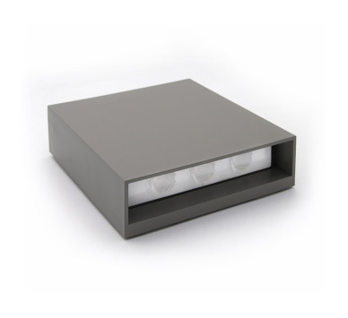 LED ΦΩΤΙΣΤΙΚΟ PC ΤΕΤΡΑΓΩΝΟ ΔΙΠΛΗΣ ΚΑΤΕΥΘΥΝΣΗΣ 6W 3000Κ IP65 ΓΚΡΙ