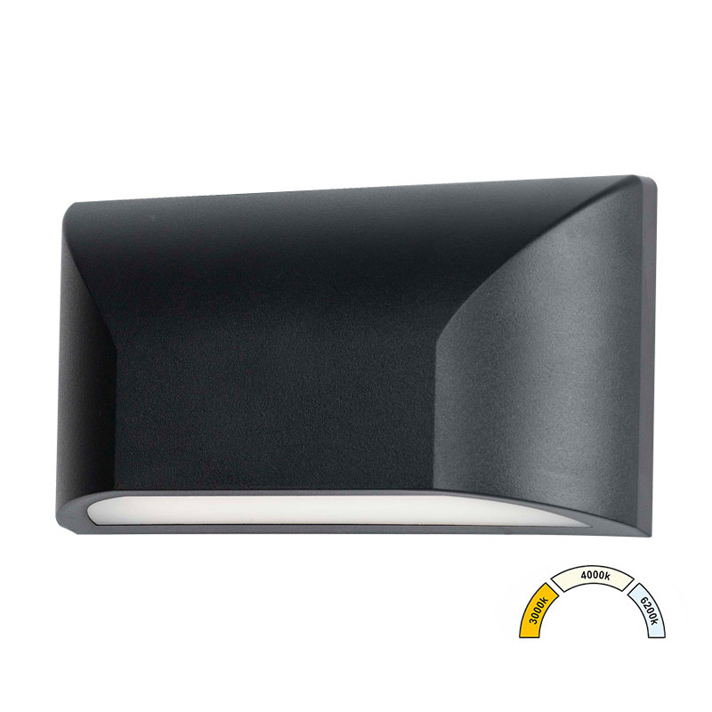 LED ΦΩΤΙΣΤΙΚΟ PC ΕΠΙΤΟΙΧΟ ΟΒΑΛ ΜΟΝΗΣ ΚΑΤΕΥΘ.6W CCT IP65 ΓΡΑΦΙΤΗΣ