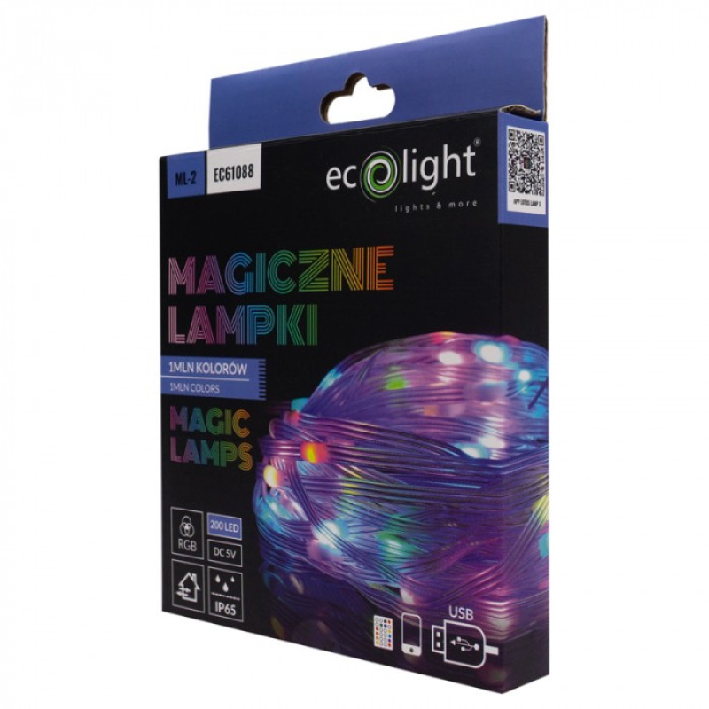 Μαγικά Φωτάκια LED RGB 10m με 200 LED & 1 Εκατομμύριο Χρώματα – USB 5V - CONTROL WITH MOB APP - BLUETOOTH