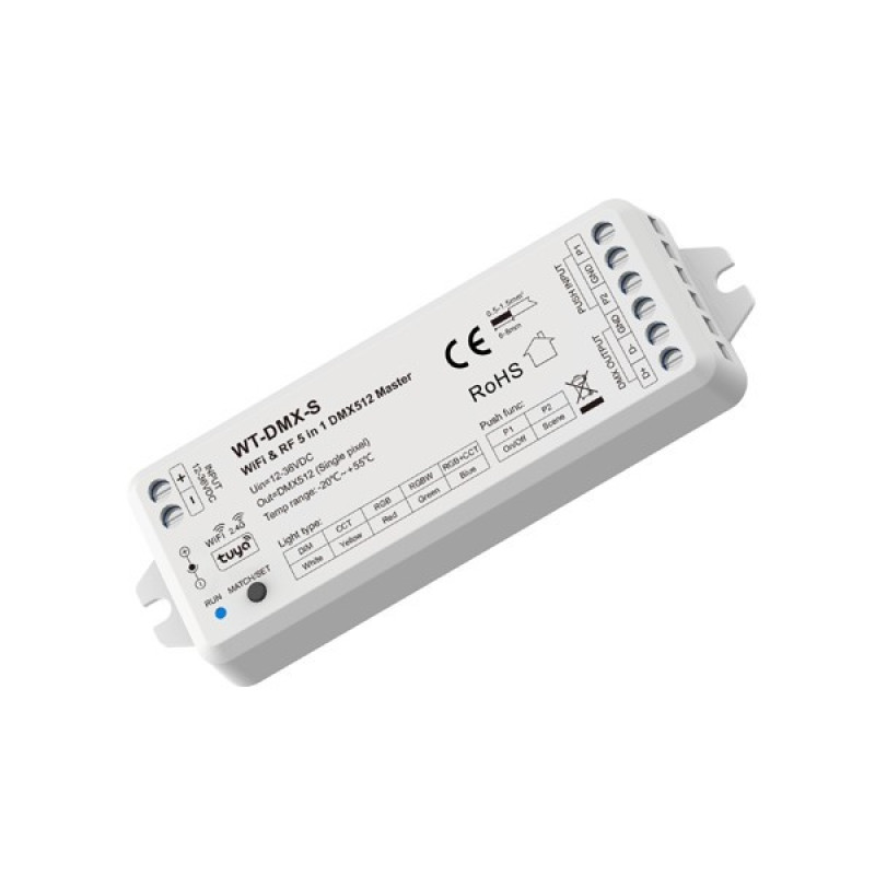 DMX512 MASTER ''WT-DMX-S'' ΜΟΝΟΧΡΩΝΟ/CCT/RGB/RGBW/RGB+CCT 12-36VDC/1-5CH