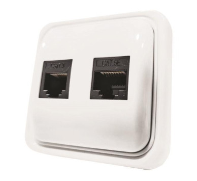 ΠΡΙΖΑ ΜΙΝΙ ΤΗΛΕΦΩΝΟΥ ΔΙΠΛΗ RJ11 & RJ45 ΛΕΥΚΗ IP20