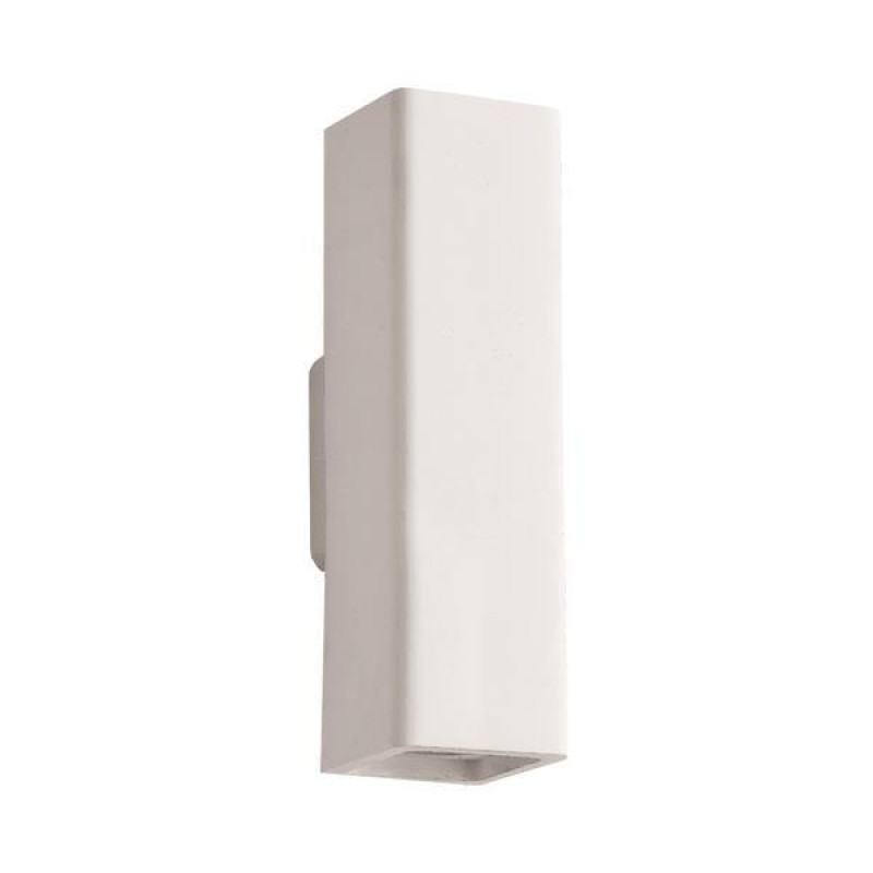 ΑΠΛΙΚΑ ΤΟΙΧΟΥ UP-DOWN ΤΕΤΡΑΓΩΝΗ ΓΥΨΙΝΗ 2xGU10 MAX 6W LED Φ75x100x250mm