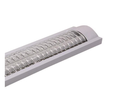 ΦΩΤΙΣΤΙΚΟ ΜΕΤΑΛΛΙΚΟ ΚΕΝΟ OBAΛ ΜΕ ΓΡΙΛΙΕΣ ΓΙΑ LED TUBE 2Χ60cm
