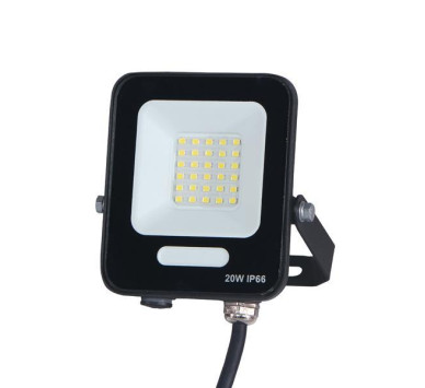 ΠΡΟΒΟΛΕΑΣ LED SMD 20W ΜΑΥΡΟΣ IP66 3000K PLUS