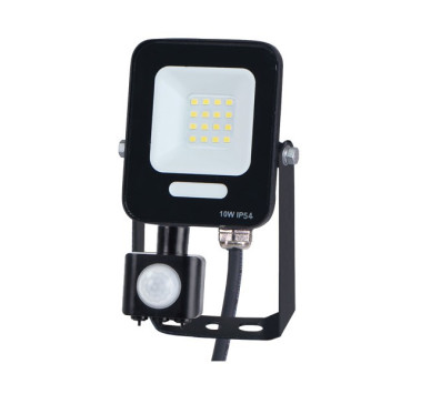 ΠΡΟΒΟΛΕΑΣ LED 10W SMD ΜΕ ΠΕΡΙΣΤΡΕΦΟΜΕΝΟ ΑΝΙΧΝΕΥΤΗ ΚΙΝΗΣΗΣ ΜΑΥΡΟΣ IP54 3000K PLUS