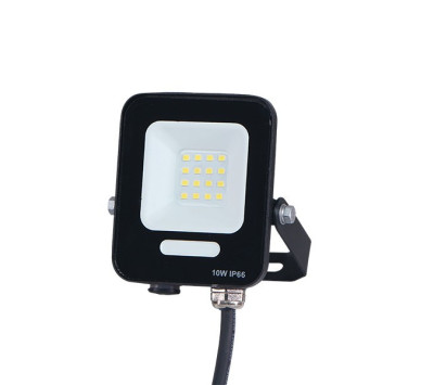 ΠΡΟΒΟΛΕΑΣ LED 10W SMD ΜΑΥΡΟΣ IP66 3000K PLUS 60cm ΚΑΛΩΔΙΟ
