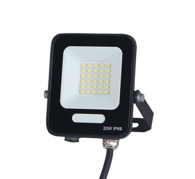 ΠΡΟΒΟΛΕΑΣ LED 20W SMD ΜΑΥΡΟΣ IP66 3000K PLUS 60cm ΚΑΛΩΔΙΟ
