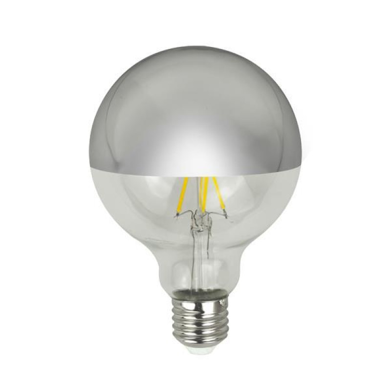ΛΑΜΠΑ LED ΓΛΟΜΠΟΣ G95 CROSSED FILAMENT 8W 900lm E27 3000K 220-240V DIMMABLE ΑΝΤΕΣΤΡΑΜΕΝΟΥ ΚΑΘΡΕΠΤΗ ΑΣΗΜΙ
