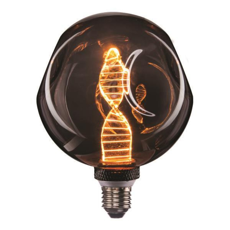 ΛΑΜΠΑ LED ΓΛΟΜΠΟΣ G125 4W 55lm E27 1800K 220-240V DENTED DNA SMOKY DIMMABLE