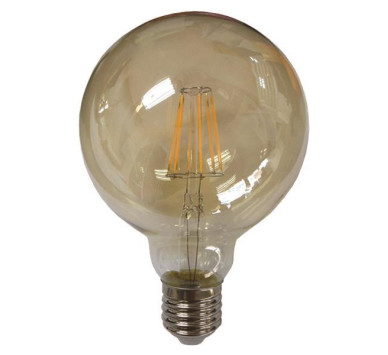 ΛΑΜΠΑ LED ΓΛΟΜΠΟΣ G125 FILAMENT 8W 1055lm Ε27 2400K 220-240V GOLD GLASS DIMMABLE