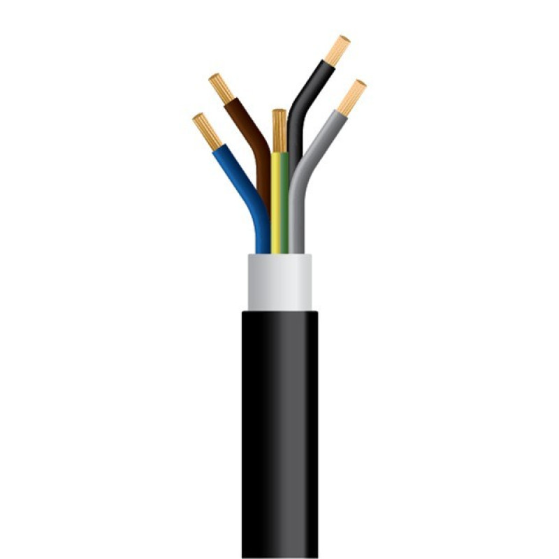 ΚΑΛΩΔΙΟ NYY J1VV-R 5Χ6mm²  ΜΑΥΡΟ (1000m/Drum)