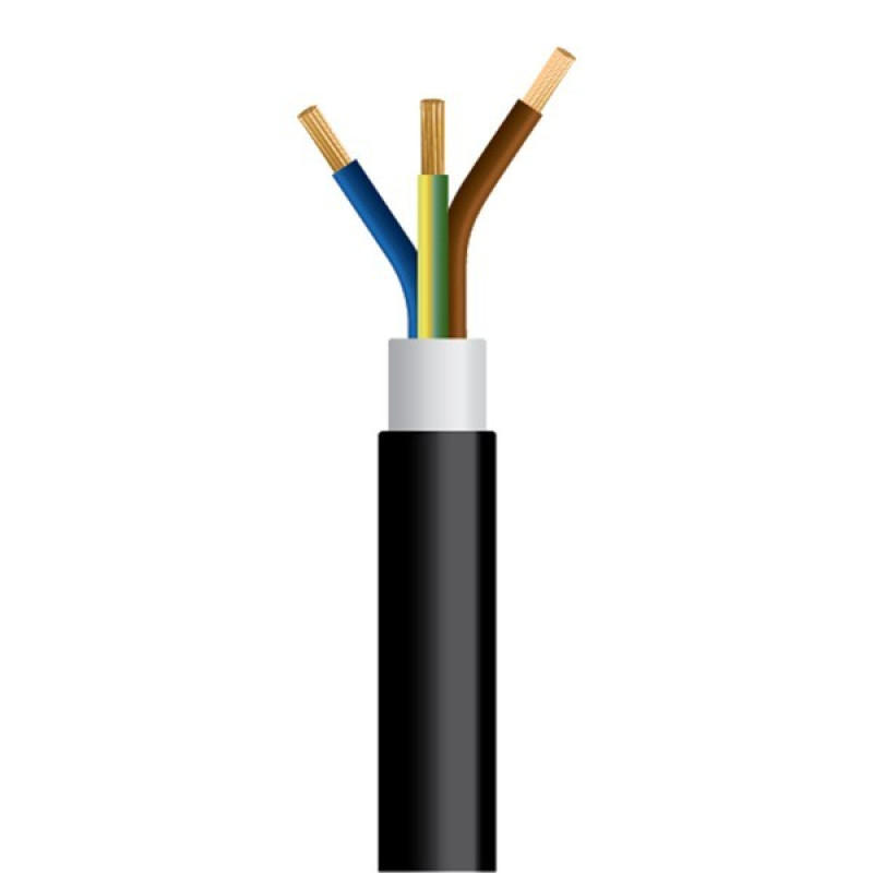 ΚΑΛΩΔΙΟ NYY J1VV-R 3X6mm² ΜΑΥΡΟ (750m/Drum)