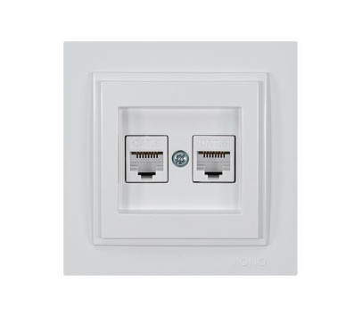 ΠΡΙΖΑ DATA CAT 6 RJ 45 ΔΙΠΛΗ ΛΕΥΚΗ