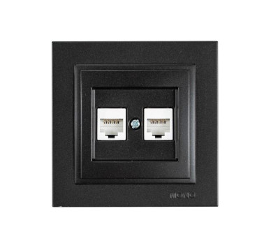 ΠΡΙΖΑ DATA CAT 6 RJ 45 ΔΙΠΛΗ ΜΑΥΡΟ