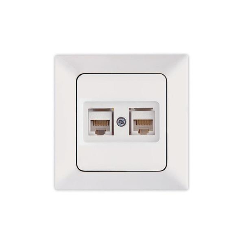 ΠΡΙΖΑ DATA CAT 6 RJ 45 ΔΙΠΛΗ ΛΕΥΚΗ