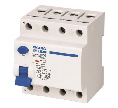ΡΕΛΕ ΔΙΑΡΡΟΗΣ 4Χ63Α 10KA 300mA TYPE AC+S  GACIA