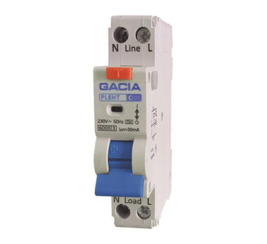 ΡΕΛΕ RCBO ΜΟΝΟΠΟΛΙΚΟ 32A 6KA 30mA 1+N GACIA TYPE B