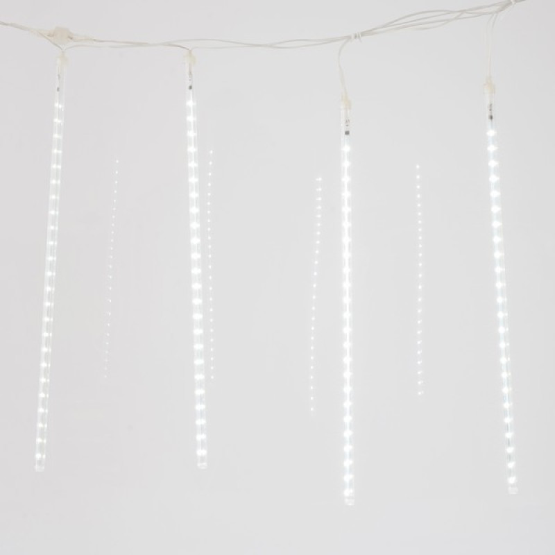 SNOWDROP, 240 LED, 5V ΜΕΤΑΣΧΗΜΑΤΙΣΤΗ, 4 ΕΠΕΚΤΑΣΕΙΣ ΕΩΣ 3 ΣΕΤ, ΔΙΑΦΑΝΟ PVC ΚΑΛΩΔΙΟ, 5 ΣΩΛΗΝΕΣ H50cm ΑΝΑ 1m ΜΕ ΛΕΥΚΟ LED, ΠΡΟΕΚΤΑΣΗ ΠΑΡΟΧΗΣ 5m, IP44