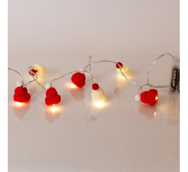ΣΕΙΡΑ, 10 LED 5mm, ΥΦΑΣΜΑΤΙΝΑ ΣΚΟΥΦΑΚΙΑ, ΜΠΑΤΑΡΙΑΣ 3xAA, ΧΡΟΝΟΔΙΑΚΟΠΤΗ, ΔΙΑΦΑΝΟ PVC ΚΑΛΩΔΙΟ, ΘΕΡΜΟ ΛΕΥΚΟ LED ΑΝΑ 15cm, ΠΡΟΕΚΤΑΣΗ ΠΑΡΟΧΗΣ 30cm, IP20
