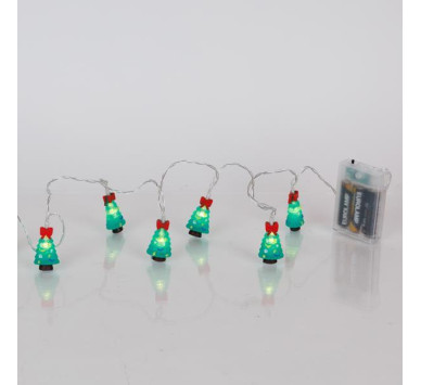 ΣΕΙΡΑ, 10 LED 5mm, ΧΡΙΣΤΟΥΓΕΝΝΙΑΤΙΚΟ ΔΕΝΤΡΟ, ΜΠΑΤΑΡΙΑΣ 3xAA, ΧΡΟΝΟΔΙΑΚΟΠΤΗ, ΔΙΑΦΑΝΟ PVC ΚΑΛΩΔΙΟ, ΘΕΡΜΟ ΛΕΥΚΟ LED ΑΝΑ 15cm, ΠΡΟΕΚΤΑΣΗ ΠΑΡΟΧΗΣ 30cm, IP20