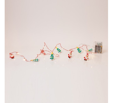 ΣΕΙΡΑ, 20 MINI LED, ΑΓΙΟ ΒΑΣΙΛΗ & ΧΡΙΣΤΟΥΓΕΝΝΙΑΤΙΚΟ ΔΕΝΤΡΟ, ΜΠΑΤΑΡΙΑΣ 3xAA, TIMER, ΑΣΗΜΙ, ΚΟΚΚΙΝΟ & ΛΕΥΚΟ ΧΑΛΚΙΝΟ ΚΑΛΩΔΙΟ, ΘΕΡΜΟ ΛΕΥΚΟ LED ΑΝΑ 10cm, ΠΡΟΕΚΤΑΣΗ ΠΑΡΟΧΗΣ 30cm, IP20