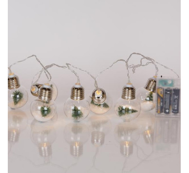 ΣΕΙΡΑ, 10 LED 5mm, ΛΑΜΠΑ ΜΕ ΧΡΙΣΤΟΥΓΕΝΝΙΑΤΙΚΟ ΔΕΝΤΡΟ, ΜΠΑΤΑΡΙΑΣ 3xAA, ΧΡΟΝΟΔΙΑΚΟΠΤΗ, ΔΙΑΦΑΝΟ PVC ΚΑΛΩΔΙΟ, ΘΕΡΜΟ ΛΕΥΚΟ LED ΑΝΑ 15cm, ΠΡΟΕΚΤΑΣΗ ΠΑΡΟΧΗΣ 30cm, IP20