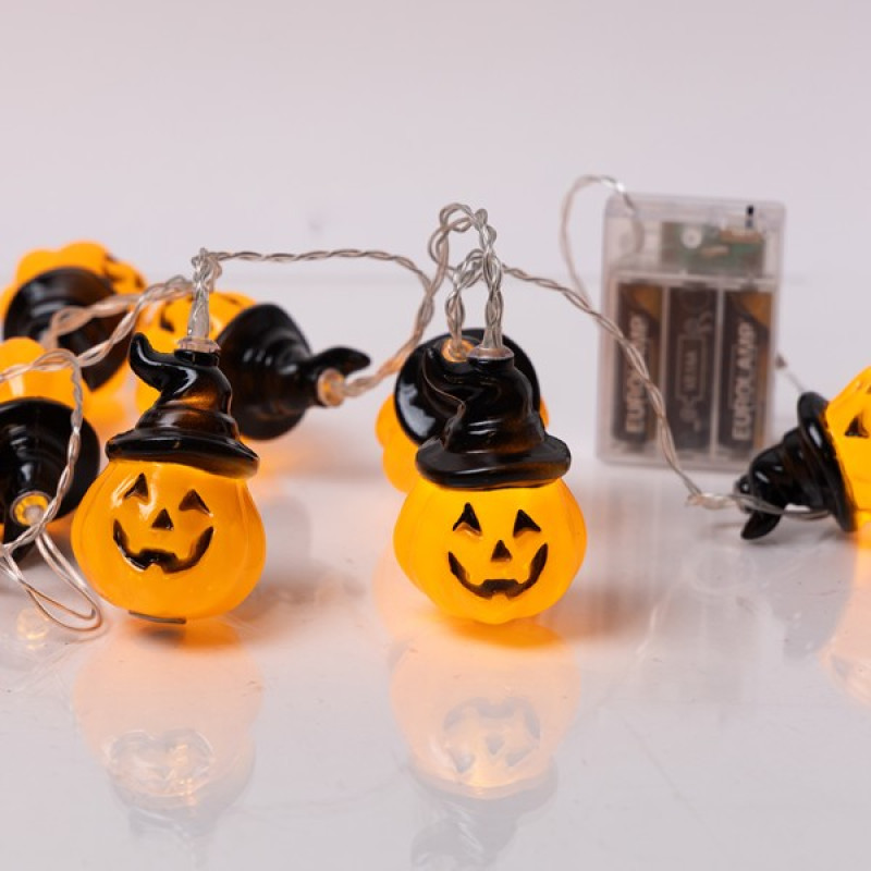 ΣΕΙΡΑ, 10 MINI LED, ΚΟΛΟΚΥΘΑ ΜΕ ΚΑΠΕΛΟ, ΜΠΑΤΑΡΙΑΣ 3xAA, ΧΡΟΝΟΔΙΑΚΟΠΤΗ, ΔΙΑΦΑΝΟ PVC ΚΑΛΩΔΙΟ, ΘΕΡΜΟ ΛΕΥΚΟ LED ΑΝΑ 15cm, ΠΡΟΕΚΤΑΣΗ ΠΑΡΟΧΗΣ 30cm, IP20