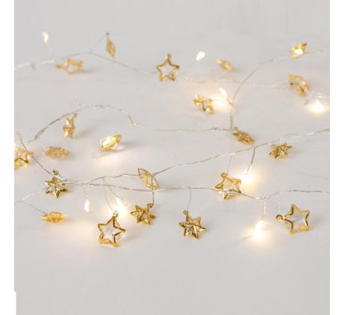 ΣΕΙΡΑ, 20 MINI LED, ΔΙΑΚΟΣΜΗΤΙΚΑ ΑΣΤΕΡΙΑ, ΜΠΑΤΑΡΙΑΣ 3xΑΑ, ΧΡΟΝΟΔΙΑΚΟΠΤΗ, ΑΣΗΜΙ ΧΑΛΚΙΝΟ ΚΑΛΩΔΙΟ, ΘΕΡΜΟ ΛΕΥΚΟ LED ΑΝΑ 10cm, ΠΡΟΕΚΤΑΣΗ ΠΑΡΟΧΗΣ 30cm, IP20
