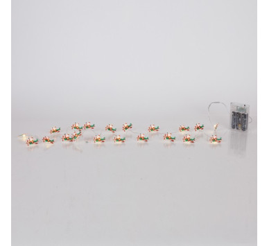 ΣΕΙΡΑ, 20 MINI LED, ΑΓΙΟΣ ΒΑΣΙΛΗΣ ΜΕ ΑΕΡΟΠΛΑΝΟ, ΜΠΑΤΑΡΙΑΣ 3xAA, ΧΡΟΝΟΔΙΑΚΟΠΤΗ, ΑΣΗΜΙ ΧΑΛΚΙΝΟ ΚΑΛΩΔΙΟ, ΘΕΡΜΟ ΛΕΥΚΟ LED ΑΝΑ 10cm, ΠΡΟΕΚΤΑΣΗ ΠΑΡΟΧΗΣ 30cm, IP20