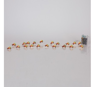 ΣΕΙΡΑ, 20 MINI LED, ΑΓΙΟΣ ΒΑΣΙΛΗΣ ΜΕ AMAΞΙ, ΜΠΑΤΑΡΙΑΣ 3xAA, ΧΡΟΝΟΔΙΑΚΟΠΤΗ, ΑΣΗΜΙ ΧΑΛΚΙΝΟ ΚΑΛΩΔΙΟ, ΘΕΡΜΟ ΛΕΥΚΟ LED ΑΝΑ 10cm, ΠΡΟΕΚΤΑΣΗ ΠΑΡΟΧΗΣ 30cm, IP20