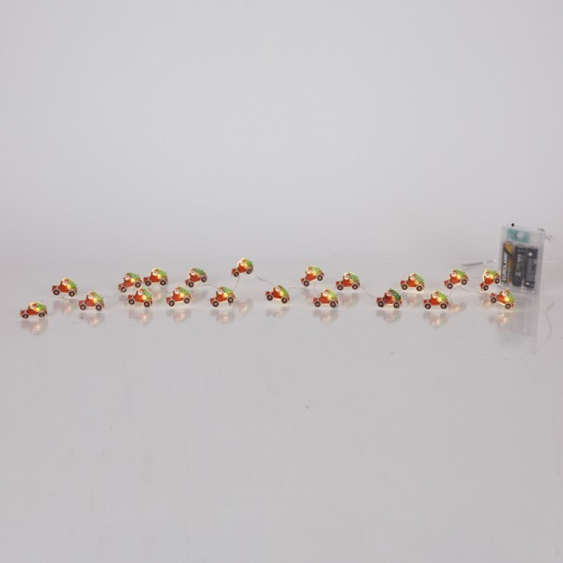 ΣΕΙΡΑ, 20 MINI LED, ΑΓΙΟΣ ΒΑΣΙΛΗΣ ΜΕ AMAΞΙ, ΜΠΑΤΑΡΙΑΣ 3xAA, ΧΡΟΝΟΔΙΑΚΟΠΤΗ, ΑΣΗΜΙ ΧΑΛΚΙΝΟ ΚΑΛΩΔΙΟ, ΘΕΡΜΟ ΛΕΥΚΟ LED ΑΝΑ 10cm, ΠΡΟΕΚΤΑΣΗ ΠΑΡΟΧΗΣ 30cm, IP20