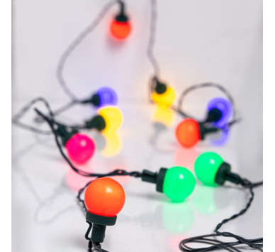 ΣΕΙΡΑ, 20 LED, ΧΡΩΜΑΤΙΣΤΕΣ ΔΙΑΚΟΣΜΗΤΙΚΕΣ ΜΠΑΛΙΤΣΕΣ Φ3cm, 31V ΜΕΤΑΣΧΗΜΑΤΙΣΤΗ, ΣΤΑΘΕΡΟ, 5 ΧΡΩΜΑΤΑ ΧΡΩΜΑΤΙΣΤΟ LED ΑΝΑ 20cm, ΠΡΟΕΚΤΑΣΗ ΠΑΡΟΧΗΣ 5m, IP44