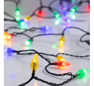 ΣΕΙΡΑ, 100 LED 5mm, ΧΡΩΜΑΤΙΣΤΑ ΔΙΑΜΑΝΤΙΑ 3cm, 31V ΜΕΤΑΣΧΗΜΑΤΙΣΤΗ, ΣΤΑΘΕΡΟ, ΠΡΑΣΙΝΟ PVC ΚΑΛΩΔΙΟ, ΧΡΩΜΑΤΙΣΤΟ LED ΑΝΑ 10cm, ΠΡΟΕΚΤΑΣΗ ΠΑΡΟΧΗΣ 3m, IP44