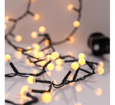 ΣΕΙΡΑ, 300 LED 3mm, ΛΕΥΚΕΣ ΜΠΑΛΙΤΣΕΣ 0.9cm, 31V ΜΕΤΑΣΧΗΜΑΤΙΣΤΗ, 8 ΠΡΟΓΡΑΜΜΑΤΑ & ΜΝΗΜΗ, ΠΡΑΣΙΝΟ PVC ΚΑΛΩΔΙΟ, ΘΕΡΜΟ ΛΕΥΚΟ LED ΑΝΑ 3cm, ΠΡΟΕΚΤΑΣΗ ΠΑΡΟΧΗΣ 3m, IP44