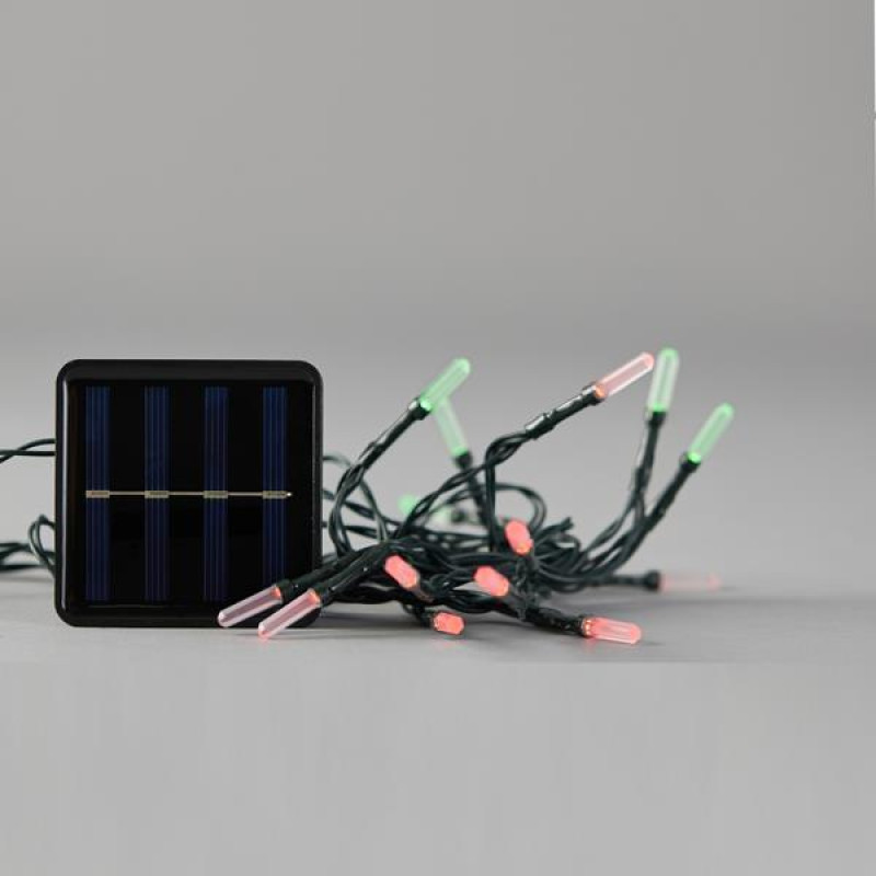 ΣΕΙΡΑ, 80 LED 5mm, ΜΕ ΑΚΡΥΛΙΚΗ ΕΠΕΚΤΑΣΗ, ΗΛΙΑΚΟ ΣΥΛΛΕΚΤΗ ΜΕ ΑΙΣΘΗΤΗΡΑ ΦΩΤΟΣ, 8 ΠΡΟΓΡΑΜΜΑΤΑ, ΠΡΑΣΙΝΟ PVC ΚΑΛΩΔΙΟ, ΚΟΚΚΙΝΟ ΚΑΙ ΠΡΑΣΙΝΟ LED ANA 10cm, ΠΡΟΕΚΤΑΣΗ ΠΑΡΟΧΗΣ 1m, ΙΡ44