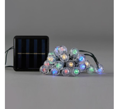 ΣΕΙΡΑ, 80 LED 5mm, ΑΚΡΥΛΙΚΕΣ ΜΠΑΛΕΣ 1.8cm, ΗΛΙΑΚΟ ΣΥΛΛΕΚΤΗ ΜΕ ΑΙΣΘΗΤΗΡΑ ΦΩΤΟΣ, 8 ΠΡΟΓΡΑΜΜΑΤΑ, ΠΡΑΣΙΝΟ PVC ΚΑΛΩΔΙΟ, ΧΡΩΜΑΤΙΣΤΟ LED ANA 10cm, ΠΡΟΕΚΤΑΣΗ ΠΑΡΟΧΗΣ 1m, IP44