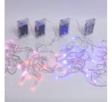 ΣΕΙΡΑ, 20 LED 5mm, MΠΑΤΑΡΙΑΣ 3xAA, ΧΡΟΝΟΔΙΑΚΟΠΤΗΣ, ΔΙΑΦΑΝΟ PVC ΚΑΛΩΔΙΟ, ΚΟΚΚΙΝΟ/ΜΠΛΕ/ΡΟΖ/ΜΩΒ LED ANA 10cm, ΠΡΟΕΚΤΑΣΗ ΠΑΡΟΧΗΣ 30cm, IP20 (DISPLAY BOX 24τμχ - 6τμχ ΑΝΑ ΧΡΩΜΑ)